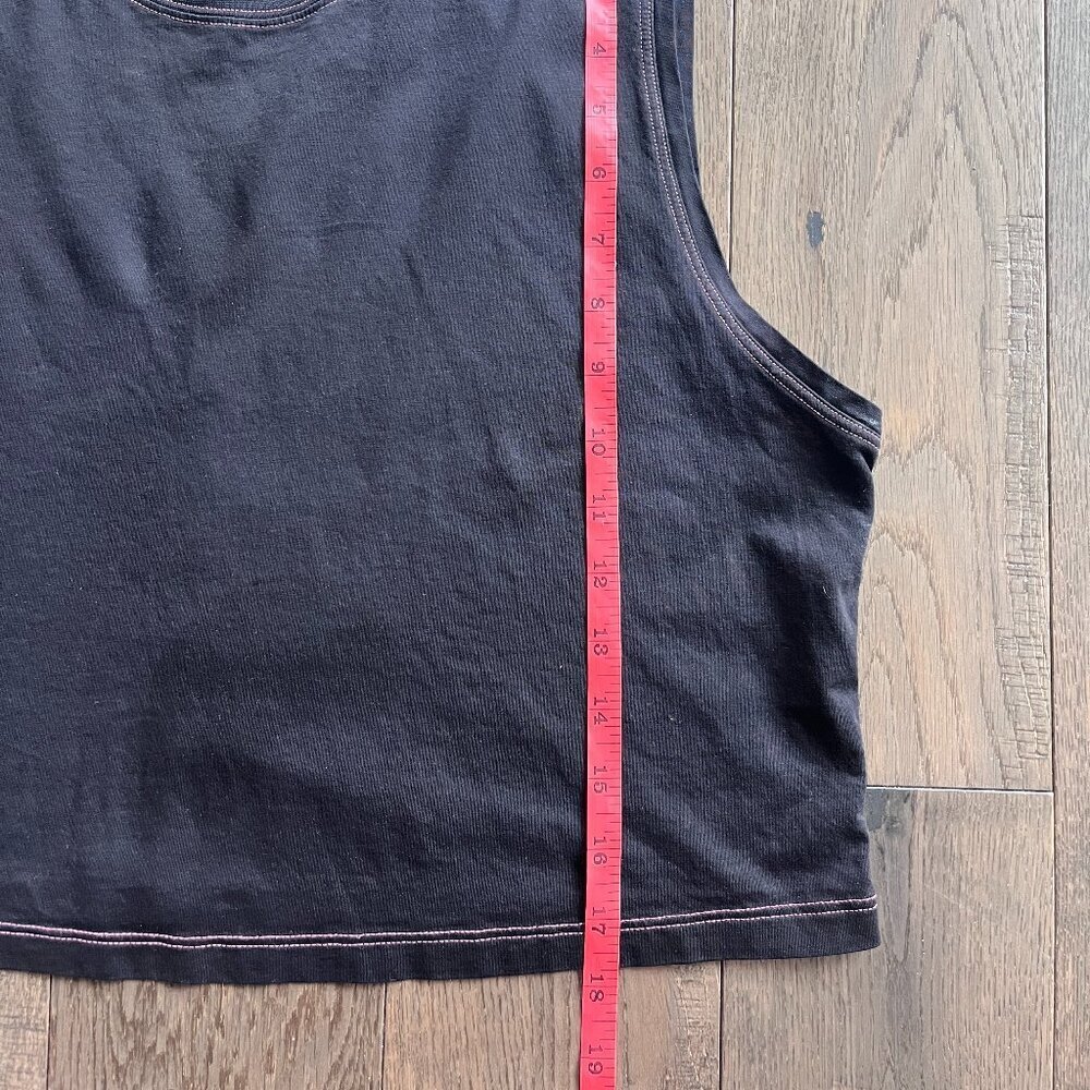 Lululemon Crop Boxy Tank Top Black Size S Contrast Stitch Gym Yoga Activewear - Picture 5 of 5